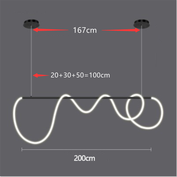 ChandeliersDecor.com-Kitchen Island-Modern Long Hose LED Chandelier for Dining Room