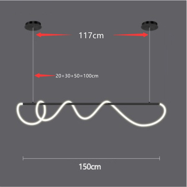 ChandeliersDecor.com-Kitchen Island-Modern Long Hose LED Chandelier for Dining Room