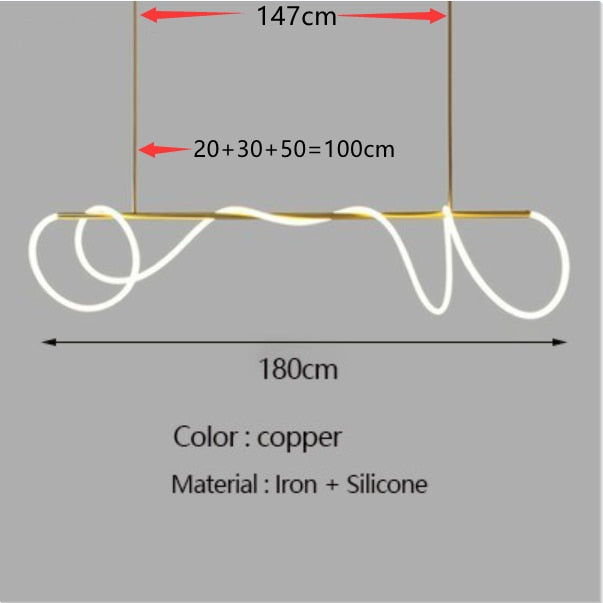 ChandeliersDecor.com-Kitchen Island-Modern Long Hose LED Chandelier for Dining Room