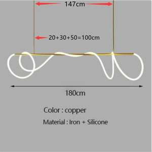 ChandeliersDecor.com-Kitchen Island-Modern Long Hose LED Chandelier for Dining Room