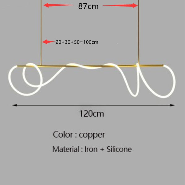ChandeliersDecor.com-Kitchen Island-Modern Long Hose LED Chandelier for Dining Room