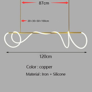 ChandeliersDecor.com-Kitchen Island-Modern Long Hose LED Chandelier for Dining Room