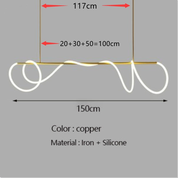 ChandeliersDecor.com-Kitchen Island-Modern Long Hose LED Chandelier for Dining Room