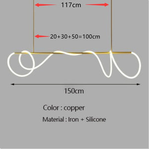 ChandeliersDecor.com-Kitchen Island-Modern Long Hose LED Chandelier for Dining Room