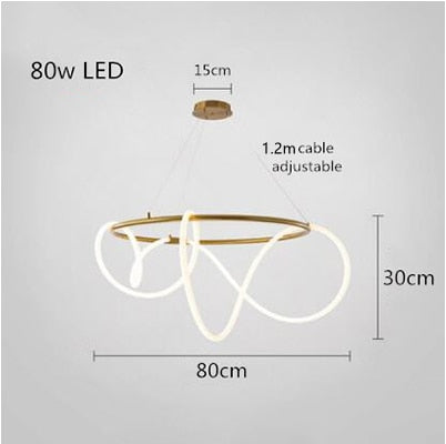 ChandeliersDecor.com-Kitchen Island-Modern Long Hose LED Chandelier for Dining Room