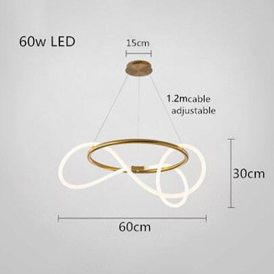 ChandeliersDecor.com-Kitchen Island-Modern Long Hose LED Chandelier for Dining Room