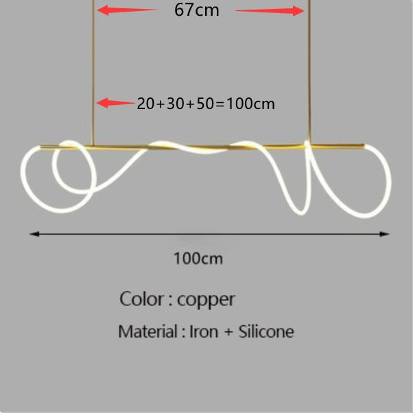 ChandeliersDecor.com-Kitchen Island-Modern Long Hose LED Chandelier for Dining Room