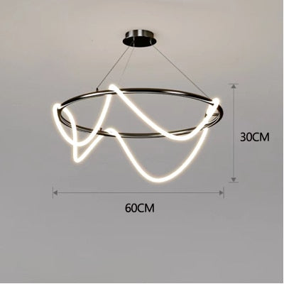ChandeliersDecor.com-Kitchen Island-Modern Long Hose LED Chandelier for Dining Room