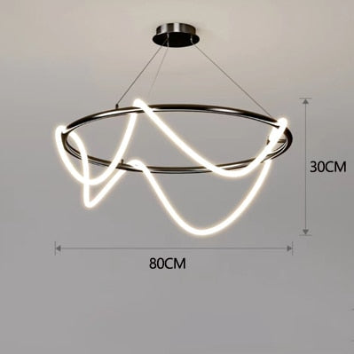 ChandeliersDecor.com-Kitchen Island-Modern Long Hose LED Chandelier for Dining Room