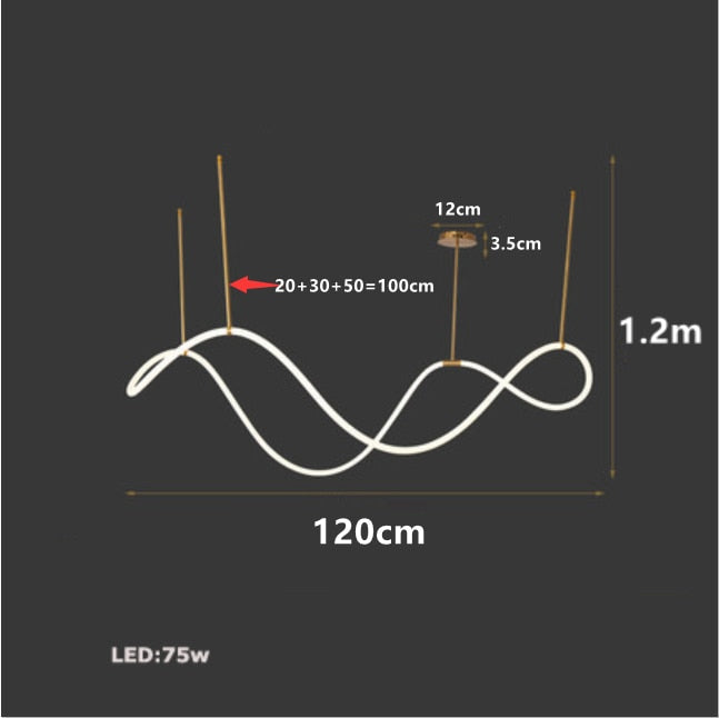 ChandeliersDecor.com-Kitchen Island-Modern Long Hose LED Chandelier for Dining Room