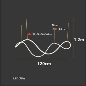 ChandeliersDecor.com-Kitchen Island-Modern Long Hose LED Chandelier for Dining Room