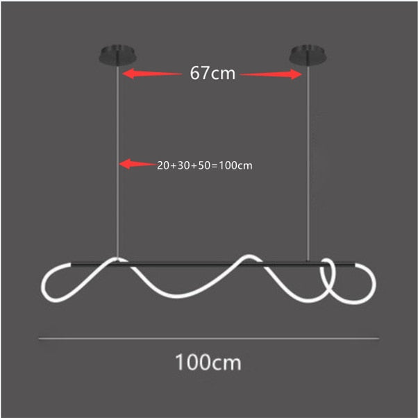 ChandeliersDecor.com-Kitchen Island-Modern Long Hose LED Chandelier for Dining Room