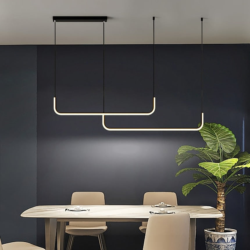 ChandeliersDecor.com-Kitchen Island-Modern Minimalist LED Pendant Lamp Black Gold