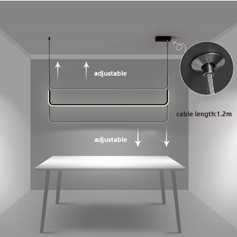ChandeliersDecor.com-Kitchen Island-Modern Minimalist LED Pendant Lamp Black Gold