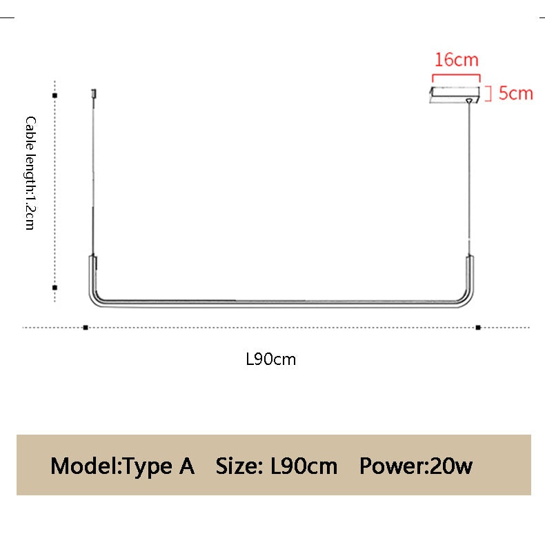 ChandeliersDecor.com-Kitchen Island-Modern Minimalist LED Pendant Lamp Black Gold