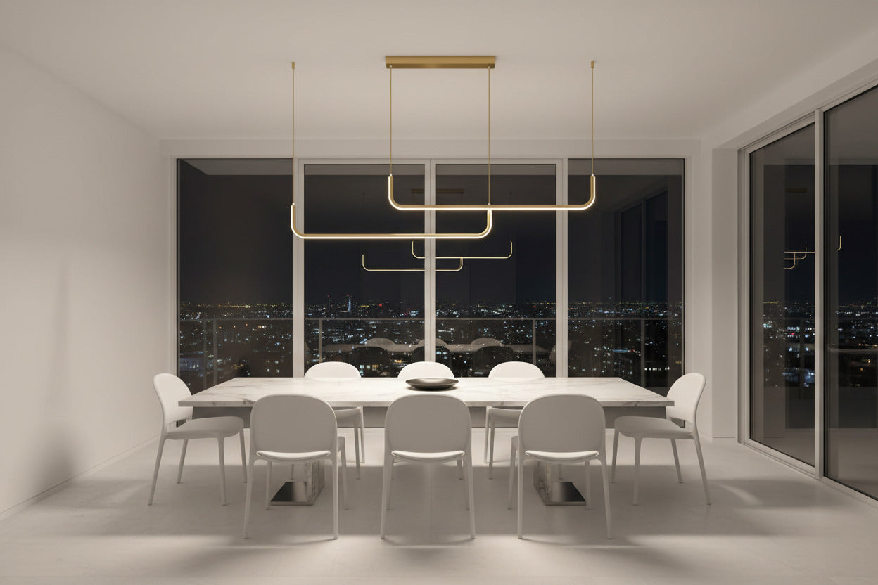 Modern Minimalist LED Pendant Lamp Black Gold-ChandeliersDecor.com