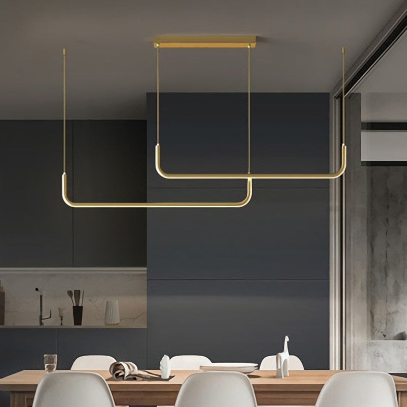 ChandeliersDecor.com-Kitchen Island-Modern Minimalist LED Pendant Lamp Black Gold