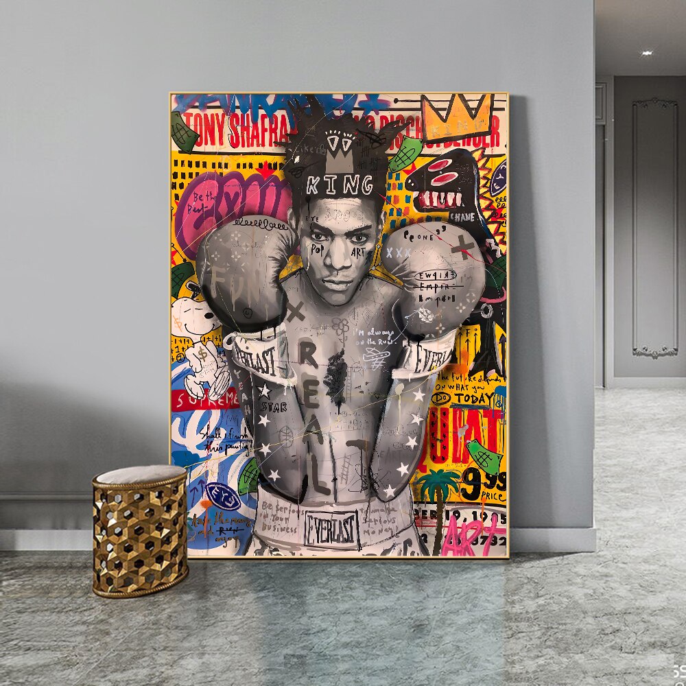 ChandeliersDecor.com-Wall Posters-Modern Pop Graffiti Art Boxer Canvas Wall Art