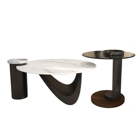 ChandeliersDecor.com-Coffee Tables-Modern Round Metal Side Table for Office and Living Room
