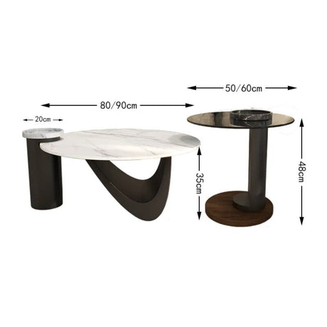 ChandeliersDecor.com-Coffee Tables-Modern Round Metal Side Table for Office and Living Room