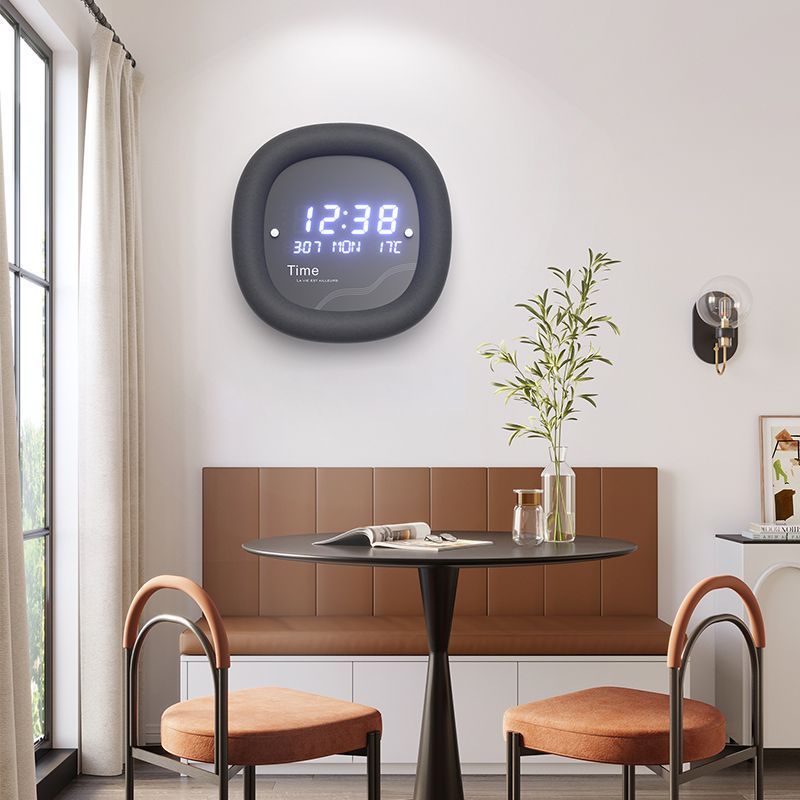 ChandeliersDecor.com-Wall Clocks-Modern Simple Home Electronic Date Temperature Wall Clock