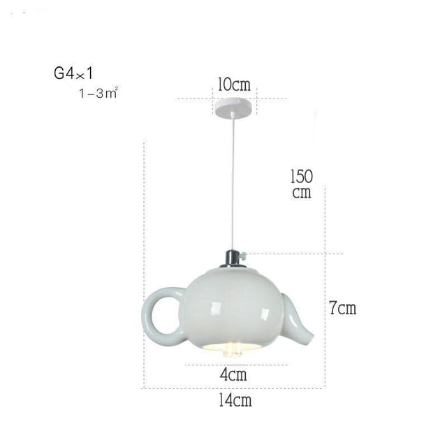 Modern Tea Cup Teapot Crockery Ceramic Led Pendant Lights-ChandeliersDecor.com
