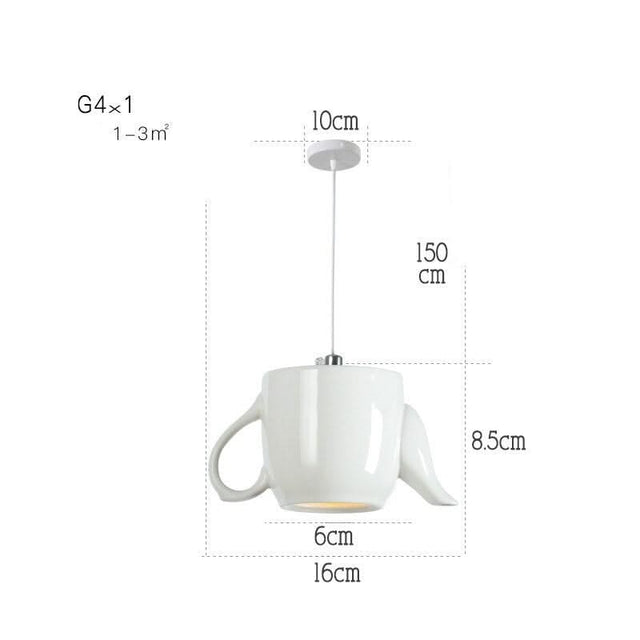 Modern Tea Cup Teapot Crockery Ceramic Led Pendant Lights-ChandeliersDecor.com
