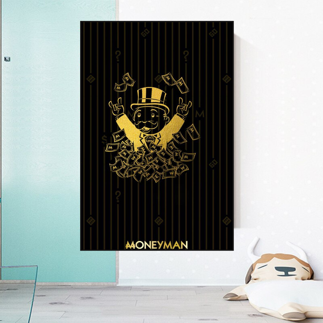 ChandeliersDecor.com-Monopoly Wall Poster-Money Man Dollar Bills by Alec Monopoly Art
