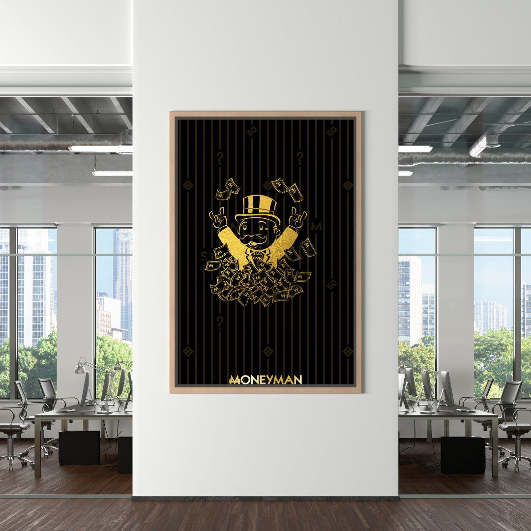 ChandeliersDecor.com-Monopoly Wall Poster-Money Man Dollar Bills by Alec Monopoly Art