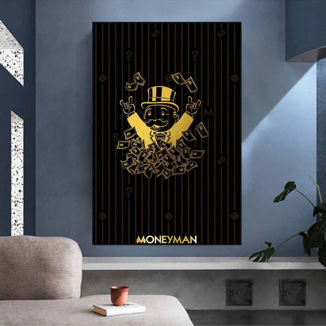 ChandeliersDecor.com-Monopoly Wall Poster-Money Man Dollar Bills by Alec Monopoly Art