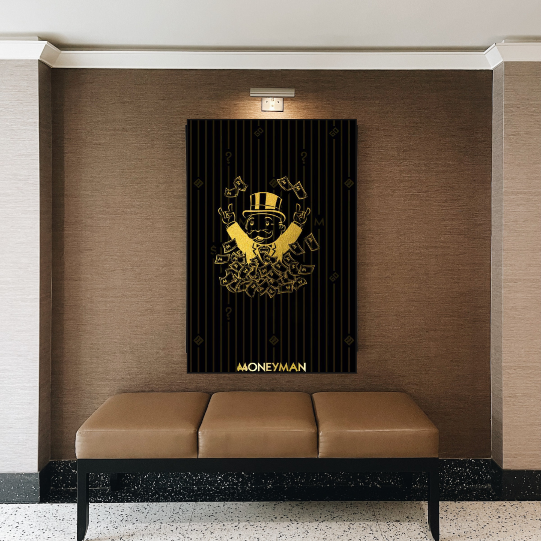 ChandeliersDecor.com-Monopoly Wall Poster-Money Man Dollar Bills by Alec Monopoly Art