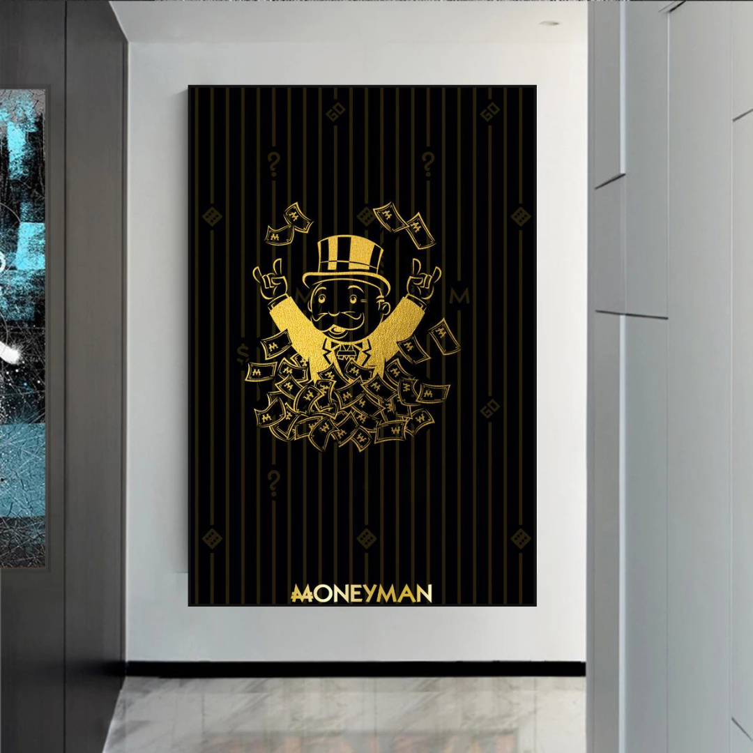 ChandeliersDecor.com-Monopoly Wall Poster-Money Man Dollar Bills by Alec Monopoly Art