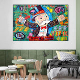 ChandeliersDecor.com-Wall Posters-Money Richie Rich Hundred Dollar Canvas Wall Art