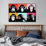 ChandeliersDecor.com-Wall Posters-Monkeys Poster: Vibrant and Playful Designs