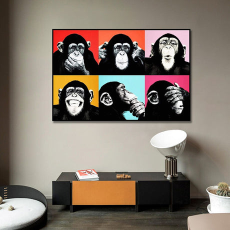 ChandeliersDecor.com-Wall Posters-Monkeys Poster: Vibrant and Playful Designs