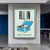 ChandeliersDecor.com-Monopoly Wall Poster-Monopoly All in Card Canvas Wall Art