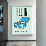 ChandeliersDecor.com-Monopoly Wall Poster-Monopoly All in Card Canvas Wall Art