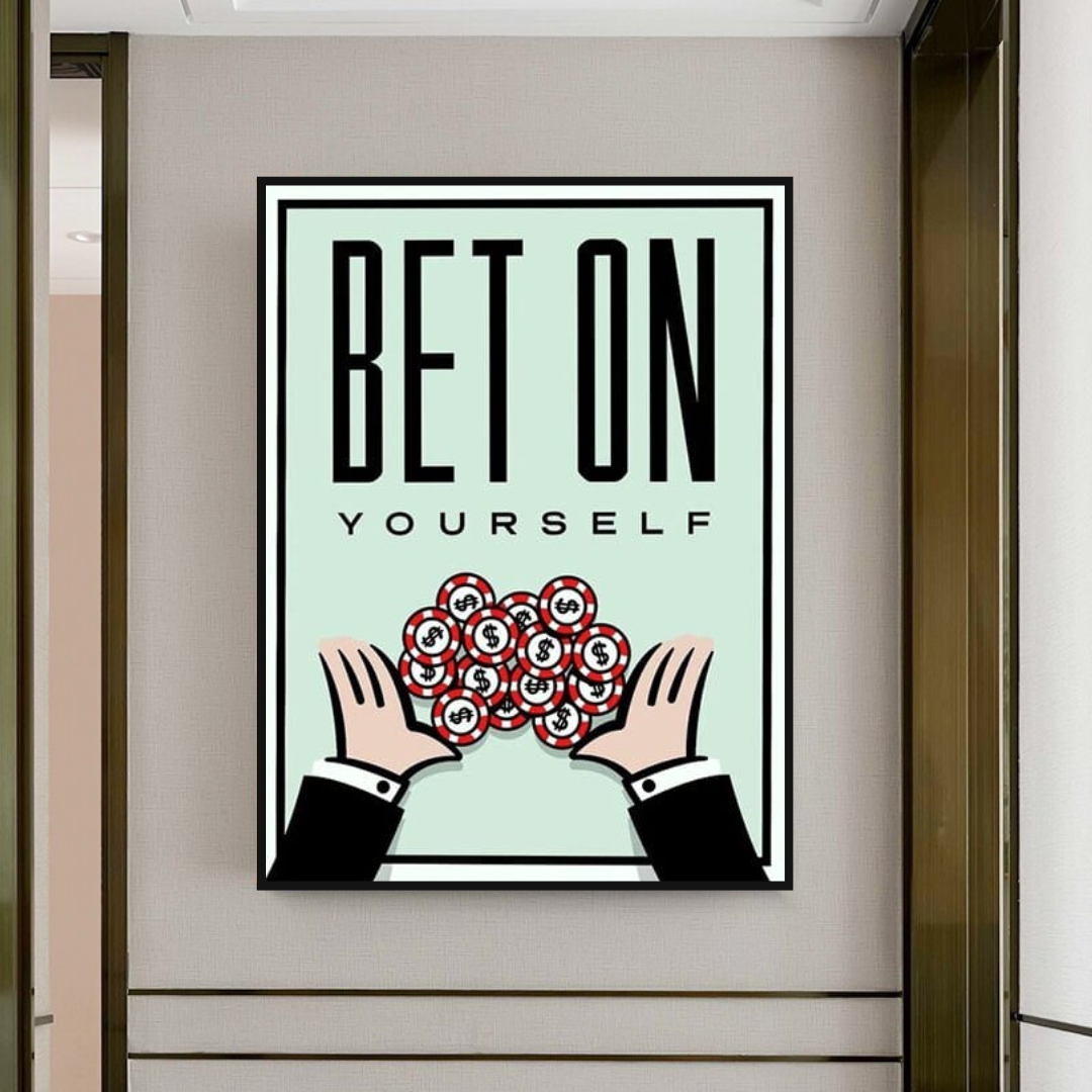 ChandeliersDecor.com-Monopoly Wall Poster-Monopoly Bet on Yourself Card Canvas Wall Art