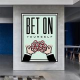 ChandeliersDecor.com-Monopoly Wall Poster-Monopoly Bet on Yourself Card Canvas Wall Art