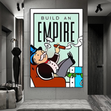 ChandeliersDecor.com-Monopoly Wall Poster-Monopoly Build an Empire Card Canvas Wall Art