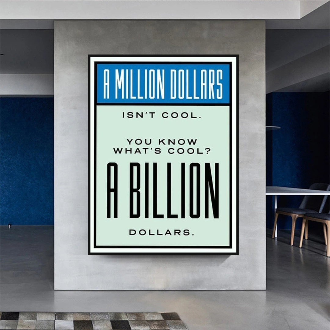 ChandeliersDecor.com-Monopoly Wall Poster-Monopoly Cool Billion Dollars Card Canvas Wall Art