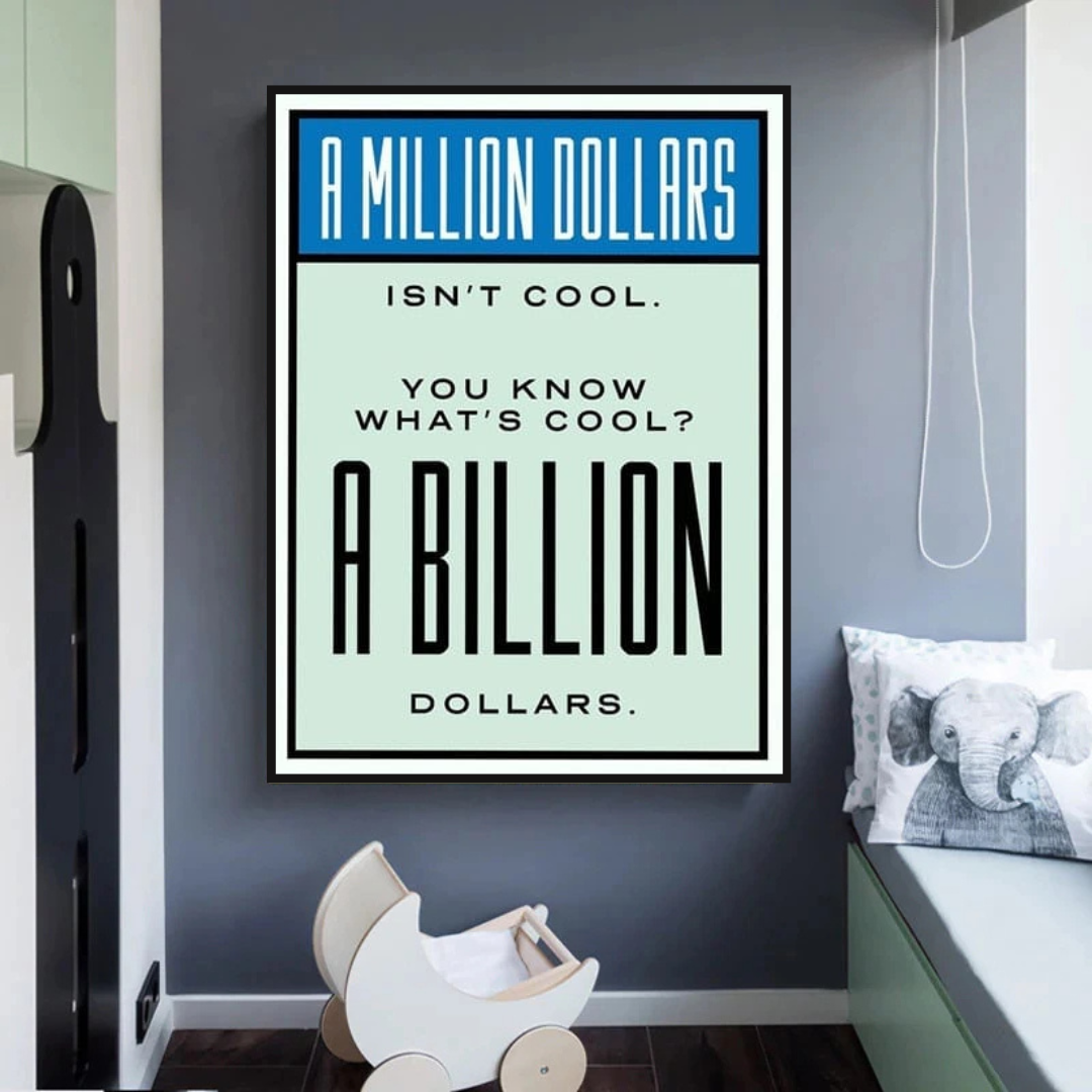 ChandeliersDecor.com-Monopoly Wall Poster-Monopoly Cool Billion Dollars Card Canvas Wall Art