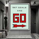 ChandeliersDecor.com-Monopoly Wall Poster-Monopoly Get Goals and Go Card Canvas Wall Art