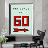 ChandeliersDecor.com-Monopoly Wall Poster-Monopoly Get Goals and Go Card Canvas Wall Art