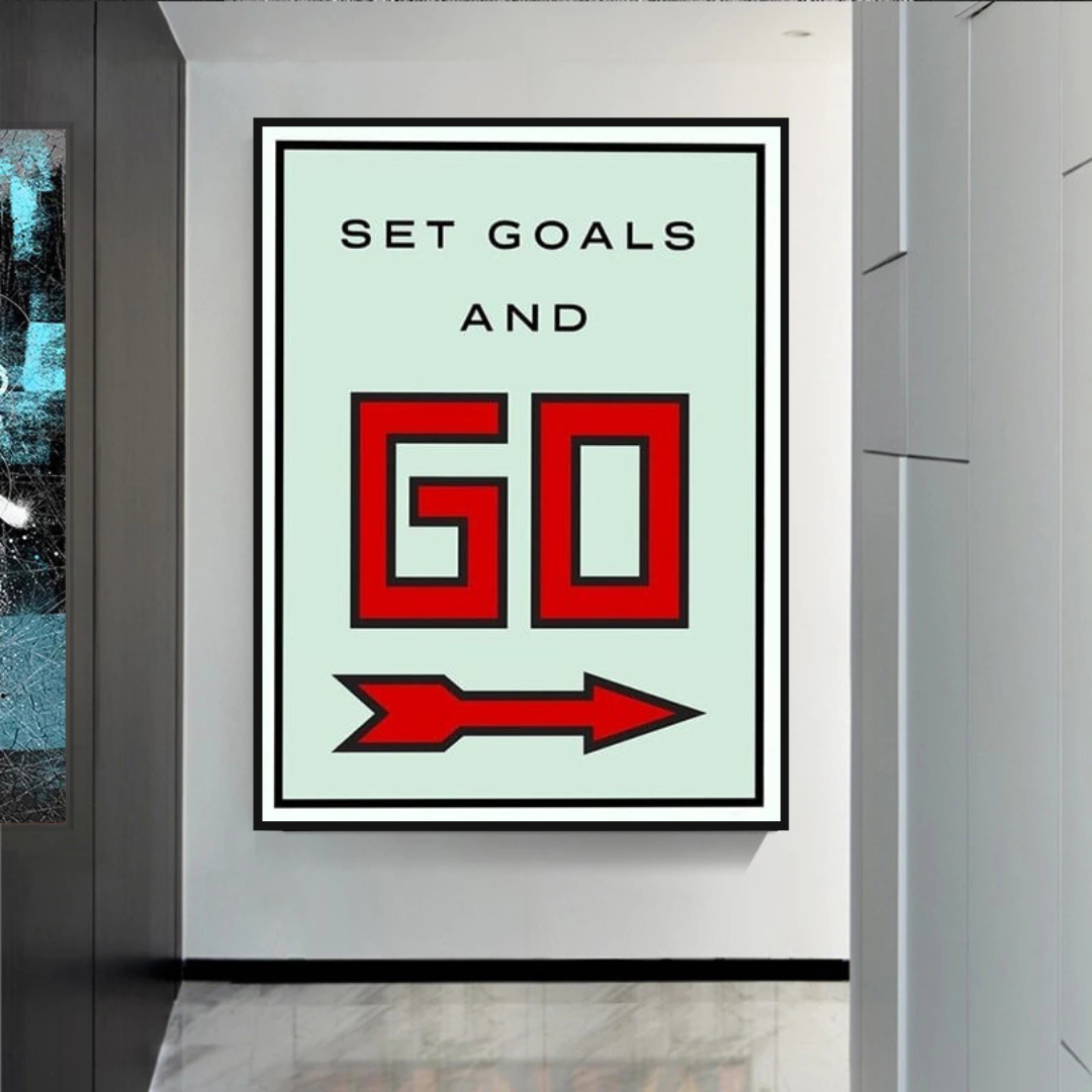 ChandeliersDecor.com-Monopoly Wall Poster-Monopoly Get Goals and Go Card Canvas Wall Art