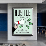 ChandeliersDecor.com-Monopoly Wall Poster-Monopoly Hustle in Silence Card Canvas Wall Art