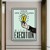 ChandeliersDecor.com-Monopoly Wall Poster-Monopoly Ideas are worthless Card Canvas Wall Art
