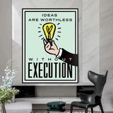 ChandeliersDecor.com-Monopoly Wall Poster-Monopoly Ideas are worthless Card Canvas Wall Art
