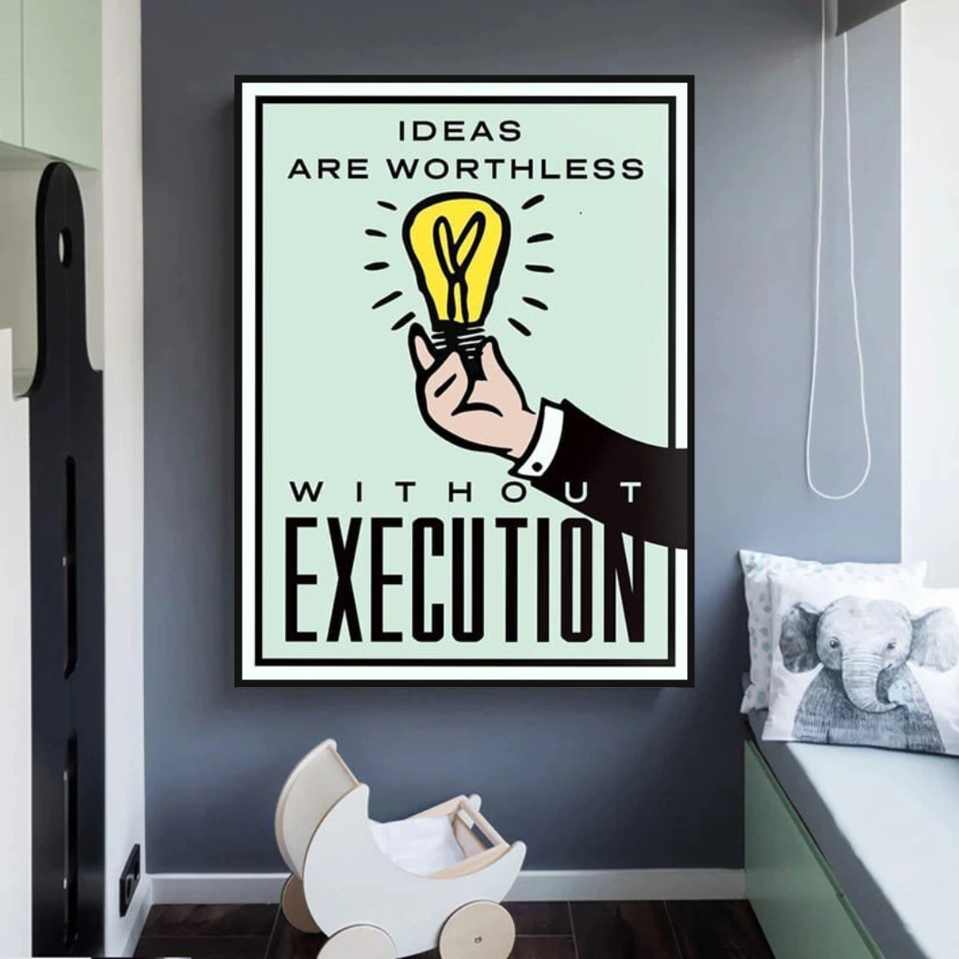 ChandeliersDecor.com-Monopoly Wall Poster-Monopoly Ideas are worthless Card Canvas Wall Art