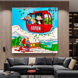 ChandeliersDecor.com-Monopoly Wall Poster-Monopoly Millionaires in Swiss Alps - Alec Monopoly Art